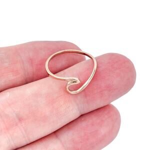Vintage Rose-Gold Tone Sterling Silver 925 Minimalist Wave Ring Size 7